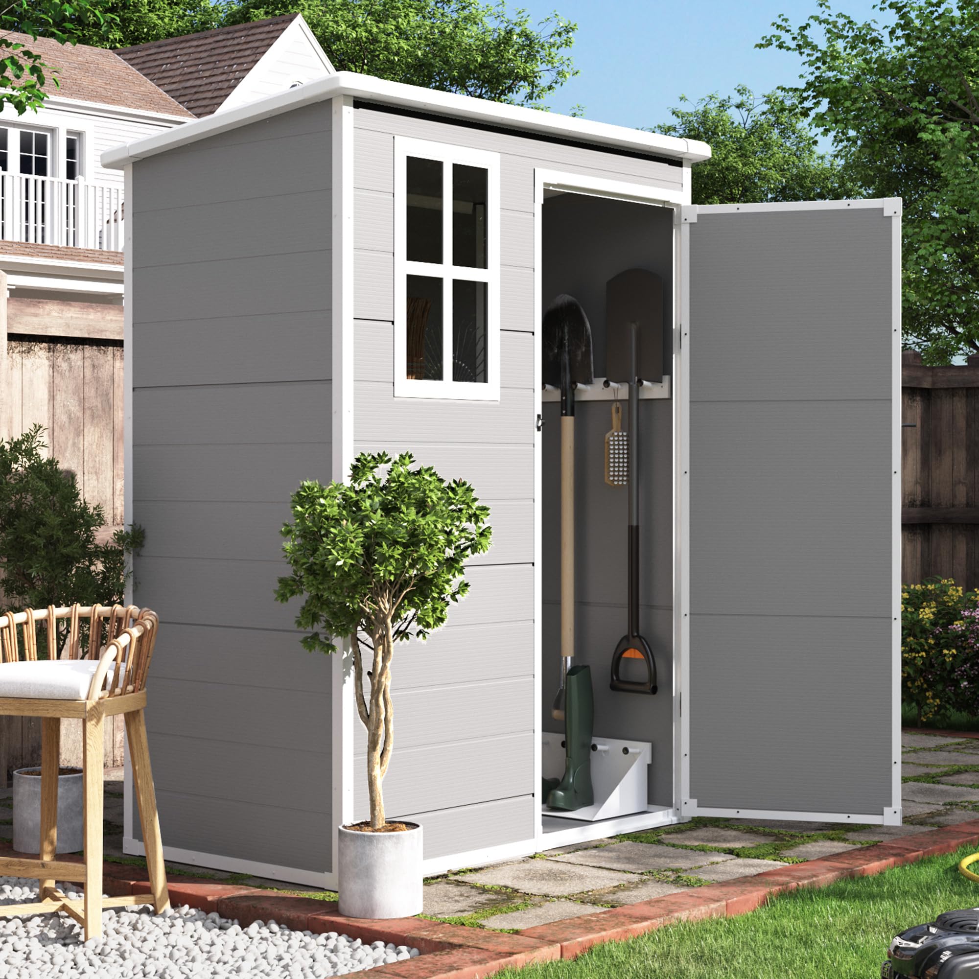 Amazon.com : UDPATIO Outdoor Storage Shed 5x3 FT, Plastic Garden Amazon.com : UDPATIO Outdoor Storage Shed 5x3 FT, Plastic Garden